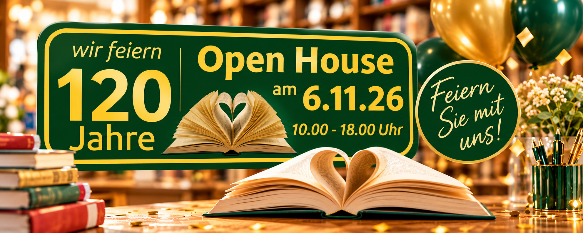 Wir feiern 120 Jahre. Open House am 6.11.26, 10.00 bis 18.00 Uhr. Feiern Sie mit uns!